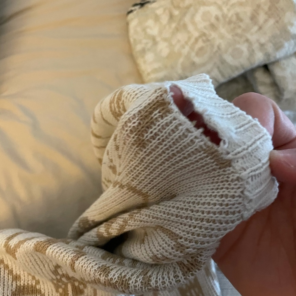 Patterned Cream & Tan Sweater - Picture 7 of 11